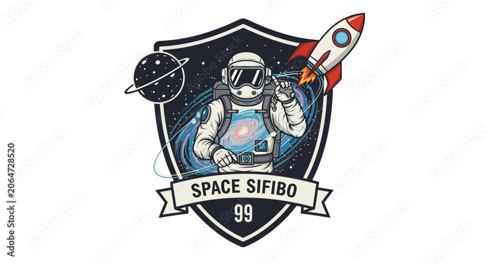 Obraz premium Space Sifibo 99 Astronaut Badge Emblem Design