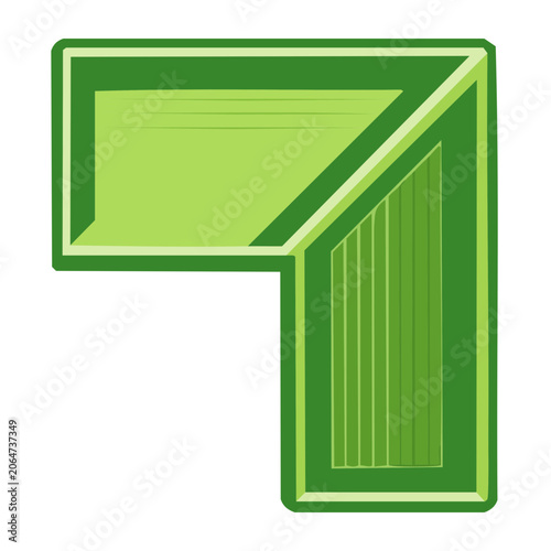 Green corner arrow icon with transparent background