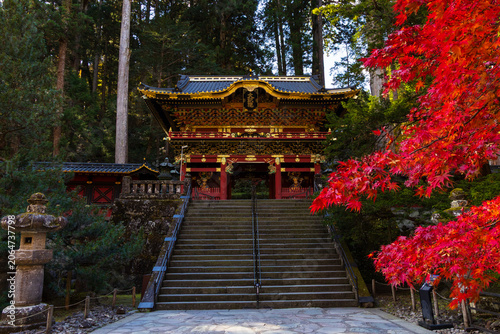 Tableau sur toile 日本の風景・秋　紅葉の日光　世界遺産　輪王寺大猷院　二天門