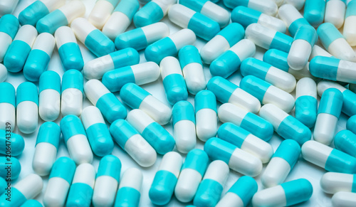 Bild auf Leinwand Full frame of antibiotic capsule pills