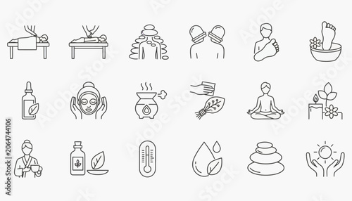 Foto Collection of Spa and Wellness Icons A Visual Representation of Relaxation and S