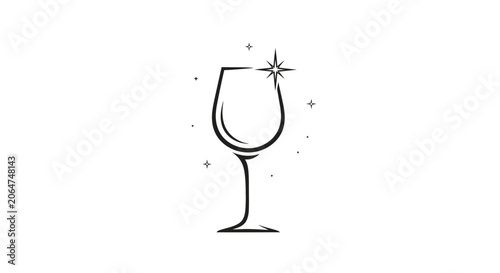 A black and white wine glass icon.