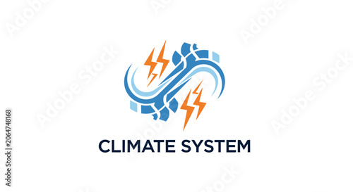 Climate system and environmental concept logo.