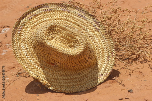 Traditional Moroccan Hat Made of Palm Leaf