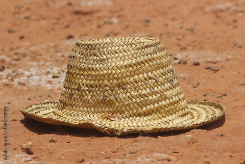 Traditional Moroccan Hat Made of Palm Leaf