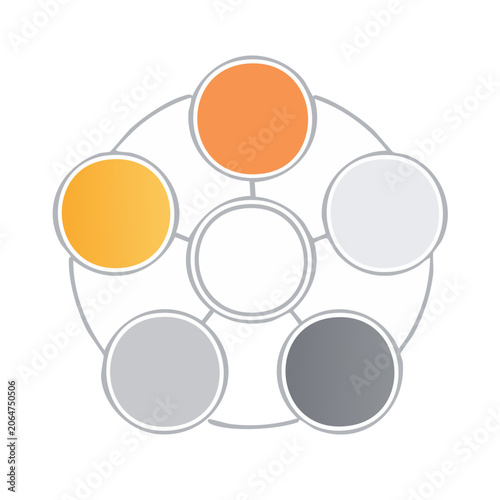Minimalist network diagram with colored nodes and connections