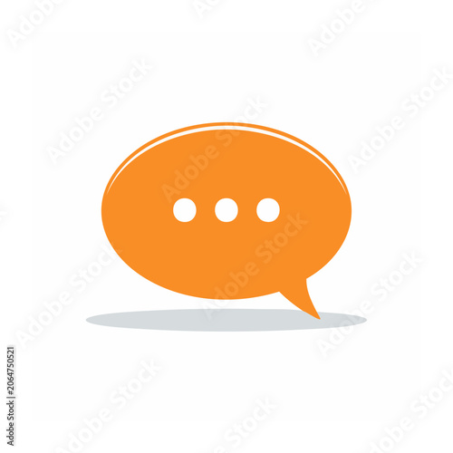 Orange speech bubble icon with ellipsis