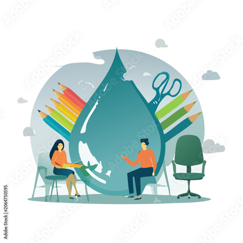 Teamwork and creativity concept illustration