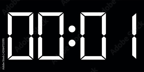 Billede på lærred Digital clock display with numeric seven segment digits.