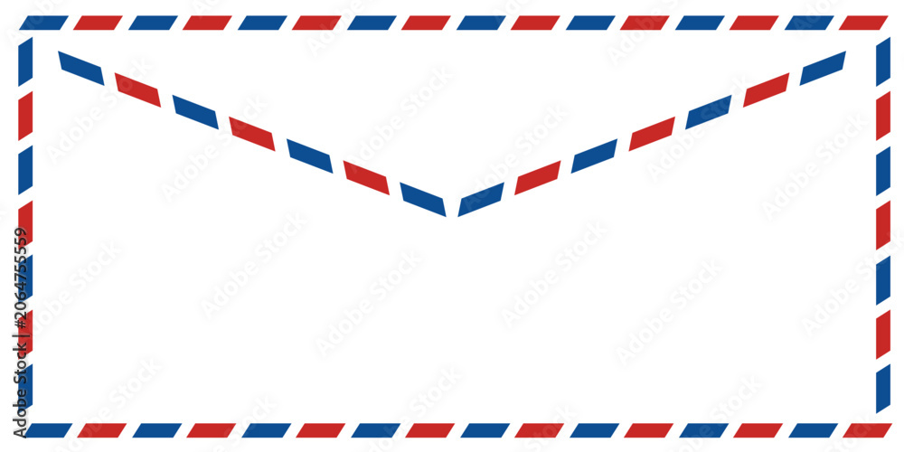 Obraz premium Airmail envelope with striped edge for mail delivery.