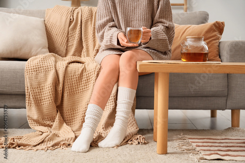 Cozy home comfort with woma...