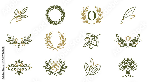 Fotografi Collection of various floral wreath designs.