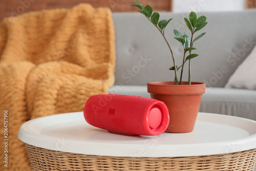 Red wireless portable speak...