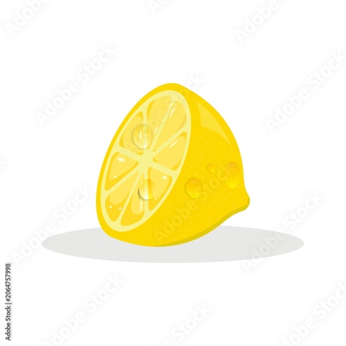 Fresh bright exotic whole and cut slice lemon fruit isolated on white background. Summer fruits for healthy lifestyle.