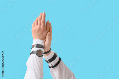 Female hands with different...