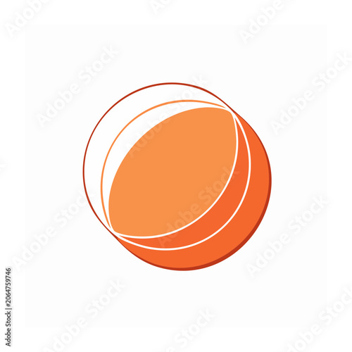 Orange Sphere Icon with Transparent Background