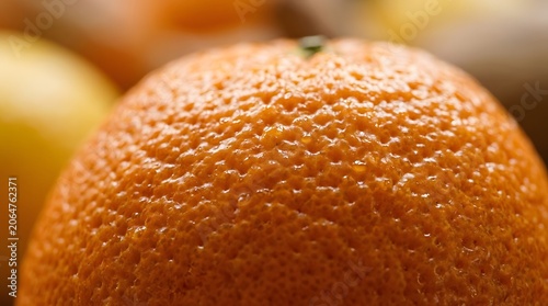 Macro shot of fresh orange peel showing organic texture and dimples