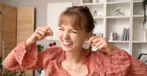 Beautiful happy young woman...