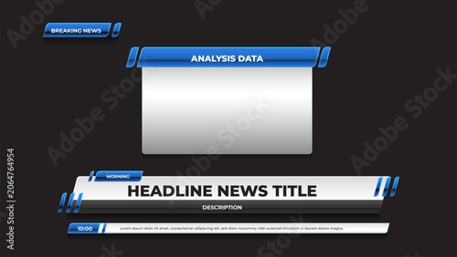 Φωτογραφία set lower third with blue variation color for template design live coverage