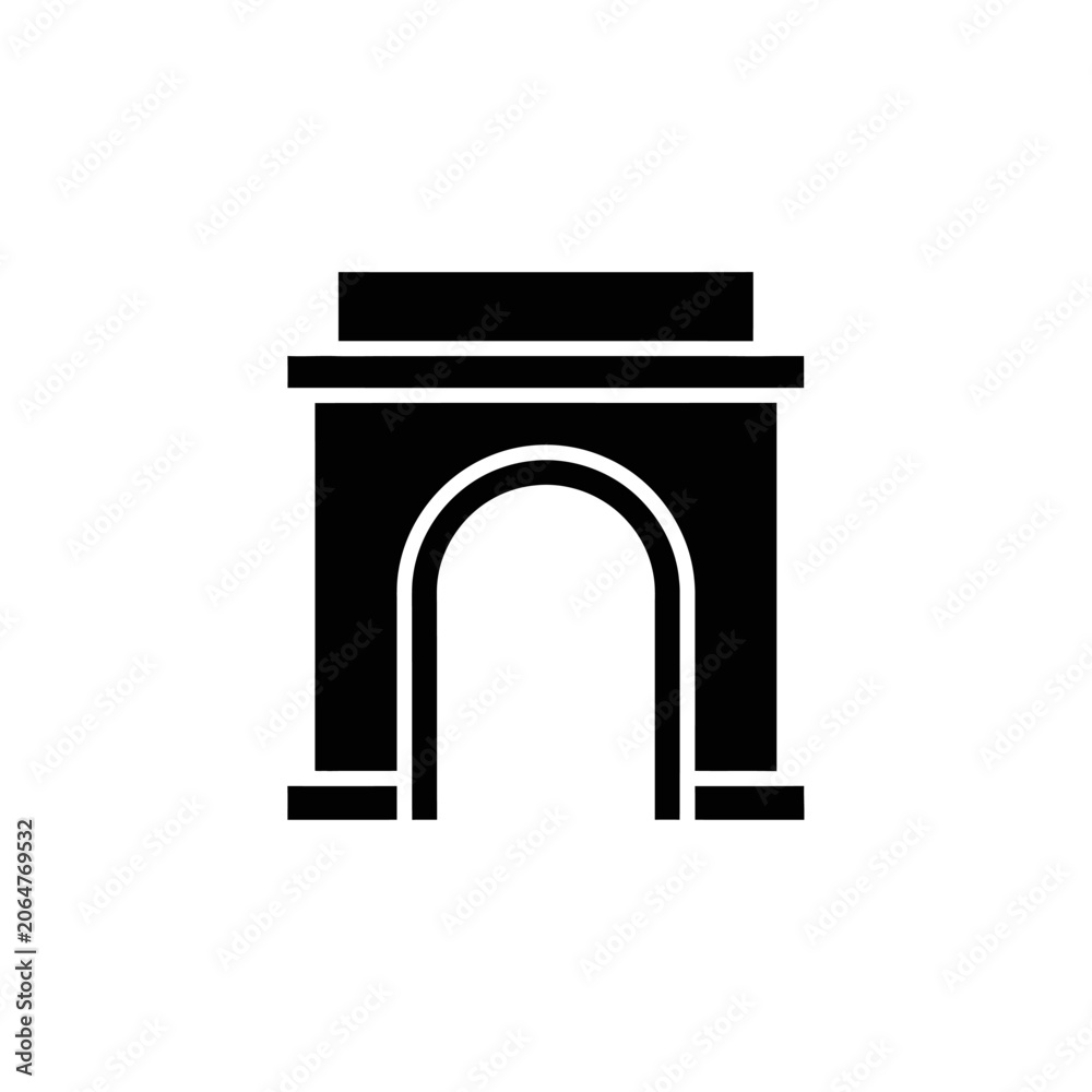 Fototapeta premium Black Archway Silhouette Icon
