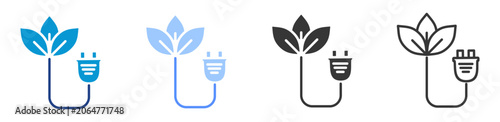 Foto bio energy icon set multiple style collection