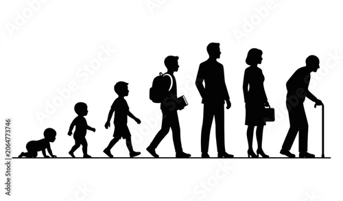 Fotografi Human development timeline from infancy to old age