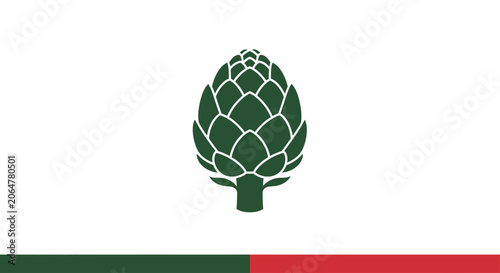 Bild auf Leinwand Green artichoke vegetable icon on white background.