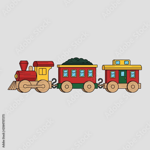 Toy Train With Coal Car and Caboose