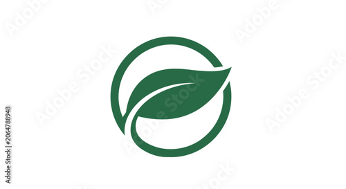 Photography Green leaf icon enclosed within a circular frame.