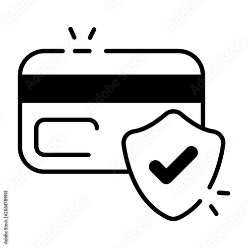 Quadro em tela Modern design icon of secure atm card