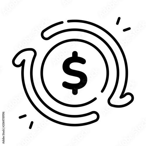 Canvas Print Modern design icon of money outflow