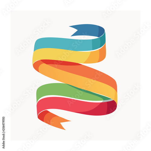 Twisted colorful ribbon illustration