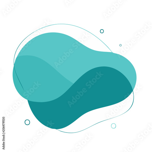 Abstract teal wave illustration on white background