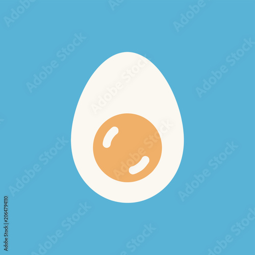 Half Boiled Egg Icon Vector Illustration Simple Design