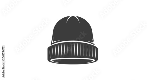 Fotografia Grey knitted beanie hat icon for winter weather