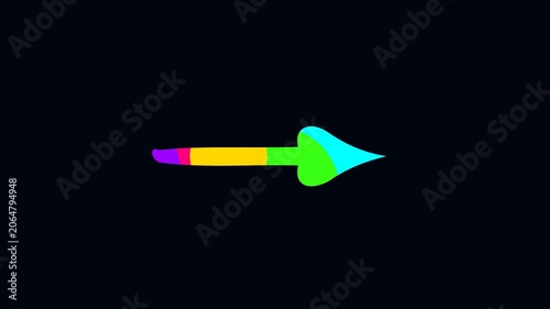 Colorful Dynamic Arrow Animation with Brush Strokes for Creative Marketing
