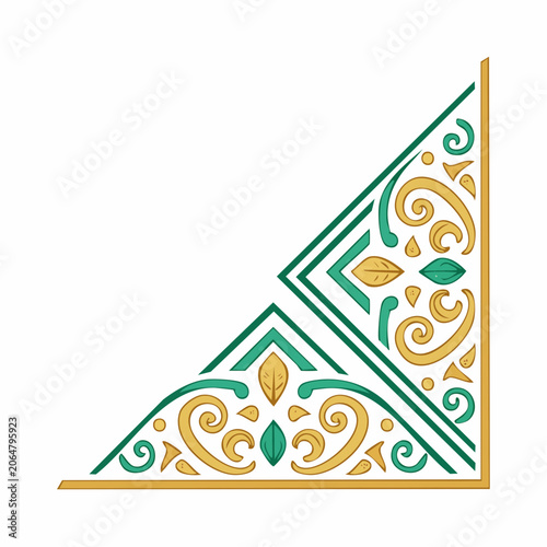 Ornate Corner Design with Swirls and Leaves