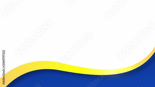 Luxury Gold and Royal Blue Elegant Wave Ribbon Looping Motion Background with Smooth Flowing Satin Fabric Texture for Premium Cinematic Award and Certificate Presentation Design