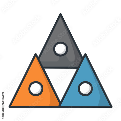 Colorful triangular puzzle pieces illustration