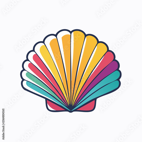 Colorful Scallop Shell Illustration