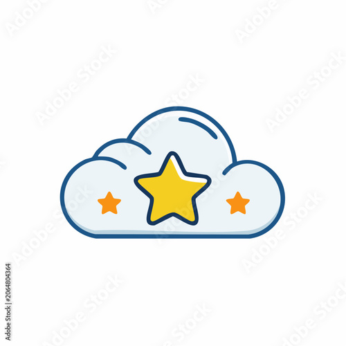 Cloud with Star Icon