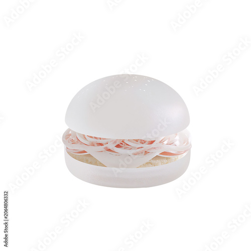 White decorative soap with floral design on top isolated on transparent background