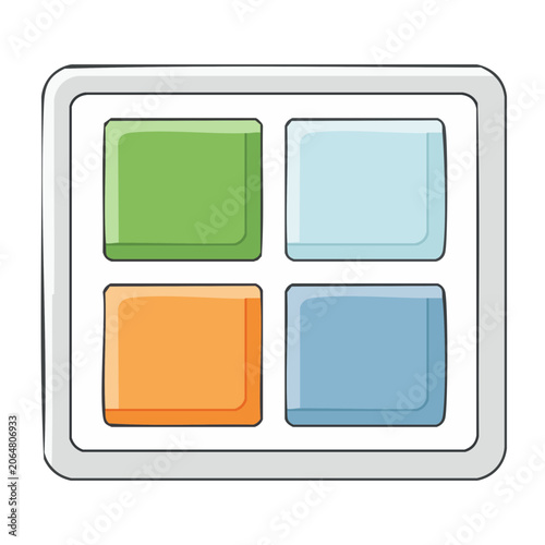 Colorful Squares Grid Icon in Flat Design
