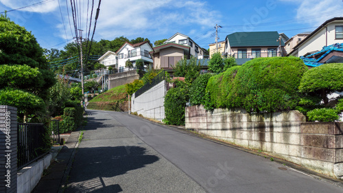 坂道のある住宅街