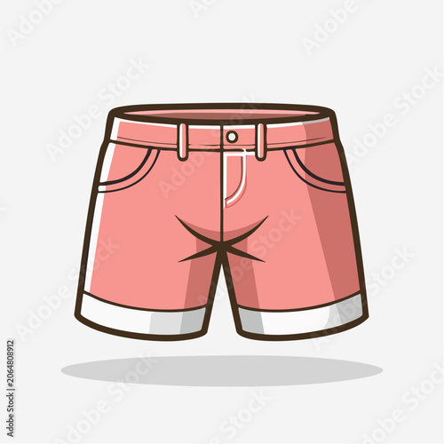 Pink Denim Shorts Illustration