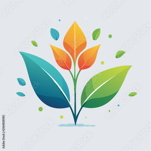Stylized Plant with Gradient Leaves