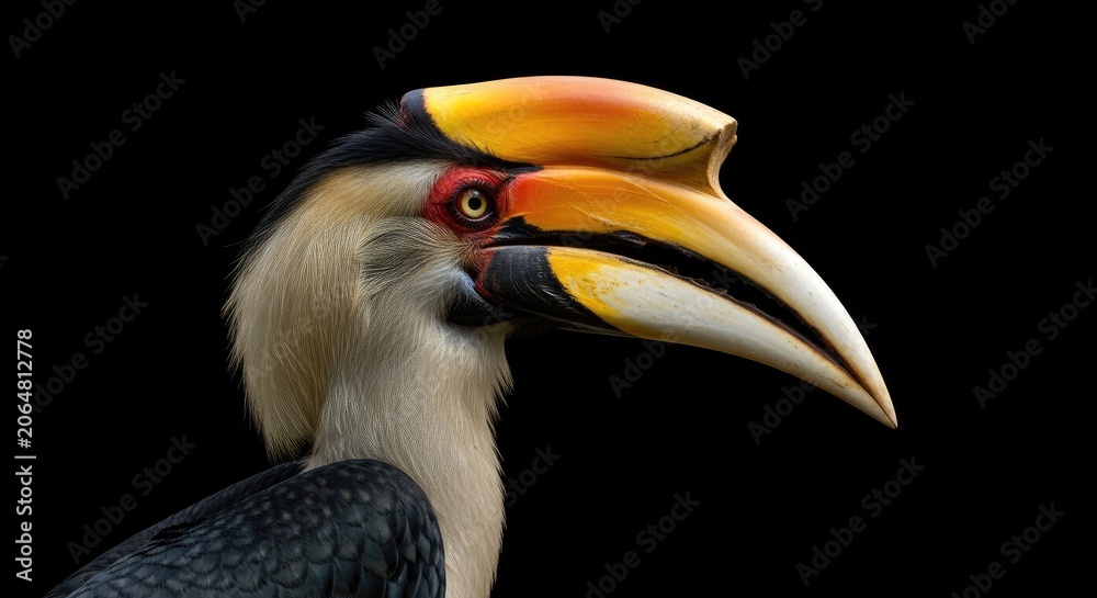 Obraz premium Close-up Portrait of a Hornbill Bird.