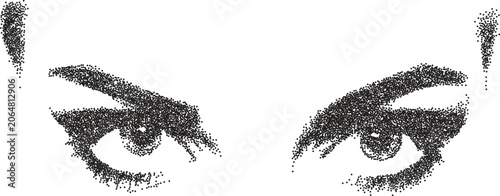 Eye retro y2k stipple design vision halftone brutalist urban vector png with clear background, iris 2000s photocopy grunge tattoo gen z effect