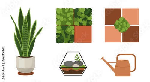 Indoor Gardening Essentials and Decor Elements for Home Greenery.