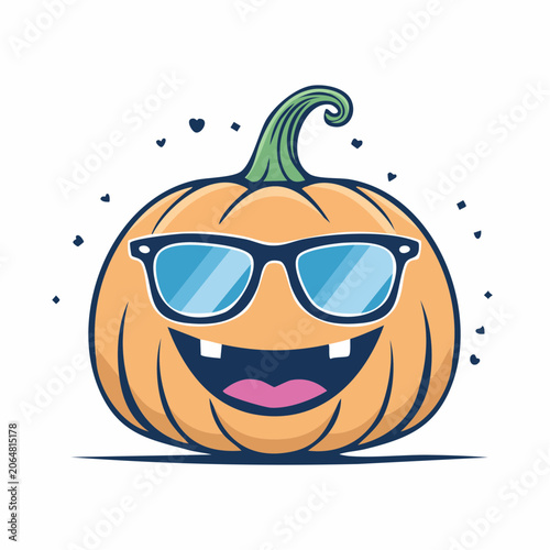 Cool Halloween Pumpkin Wearing Sunglasses